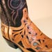 handmade black calf cowboy boot with filigree vamp and collar