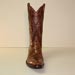 handmade brown vintage alligator belly cowboy boot with inlay and collar