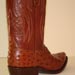 dark cognac pin ostrich cowboy boot with inlay