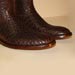 custom made chocolate brown american bison handmade roper boot