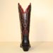 custom made taurus shrunken bull shoulder and black cherry kangaroo cowboy boot with vibram rubber sole