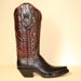 handmade taurus bull and black cherry kangaroo cowboy boot with vibram rubber sole