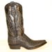 handmade black elephant cowboy boot with elephant inlays and initials