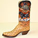full quill ostrich cowboy boots with handtooled wild horse shafts