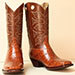 custom made aliigator cowby boots cognac vamps with buffalo shafts