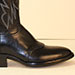 Custom Made Black Milano Buffalo Cowboy Boots with Spat Accent on Vamps