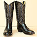 Custom Made Cowboy Boots with Vamp Spat Accent and 6 row stitch pattern