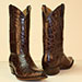 handmade chocolate alligator belly seamless cowboy boots