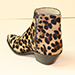 custom hair on botine boot with zipper leopard print
