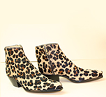 custom leopard print hair on botine boot with zipper