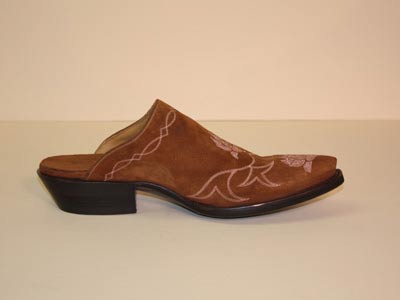 Custom Hand Stitched Cowboy Style Mule Lotus Suede