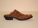 Custom Cowboy Style Slip-On Mule of Tan Suede with Hand Stitched Louts Flower
