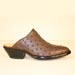 custom made tabac ostrich cowboy style slip-on shoe