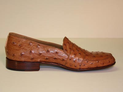 Saddle Tan Ostrich Custom Men's Shoe