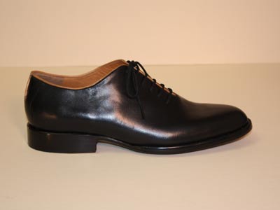 Black Calf w Tan Piping Seamless Custom Men's Shoe 