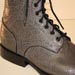 custom men's shoe gray bull shoulder lace-up ankle boot