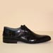 custom made men's shoe black alligator belly lace-up
