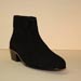 custom made black suede men's  ankle boot with zipper